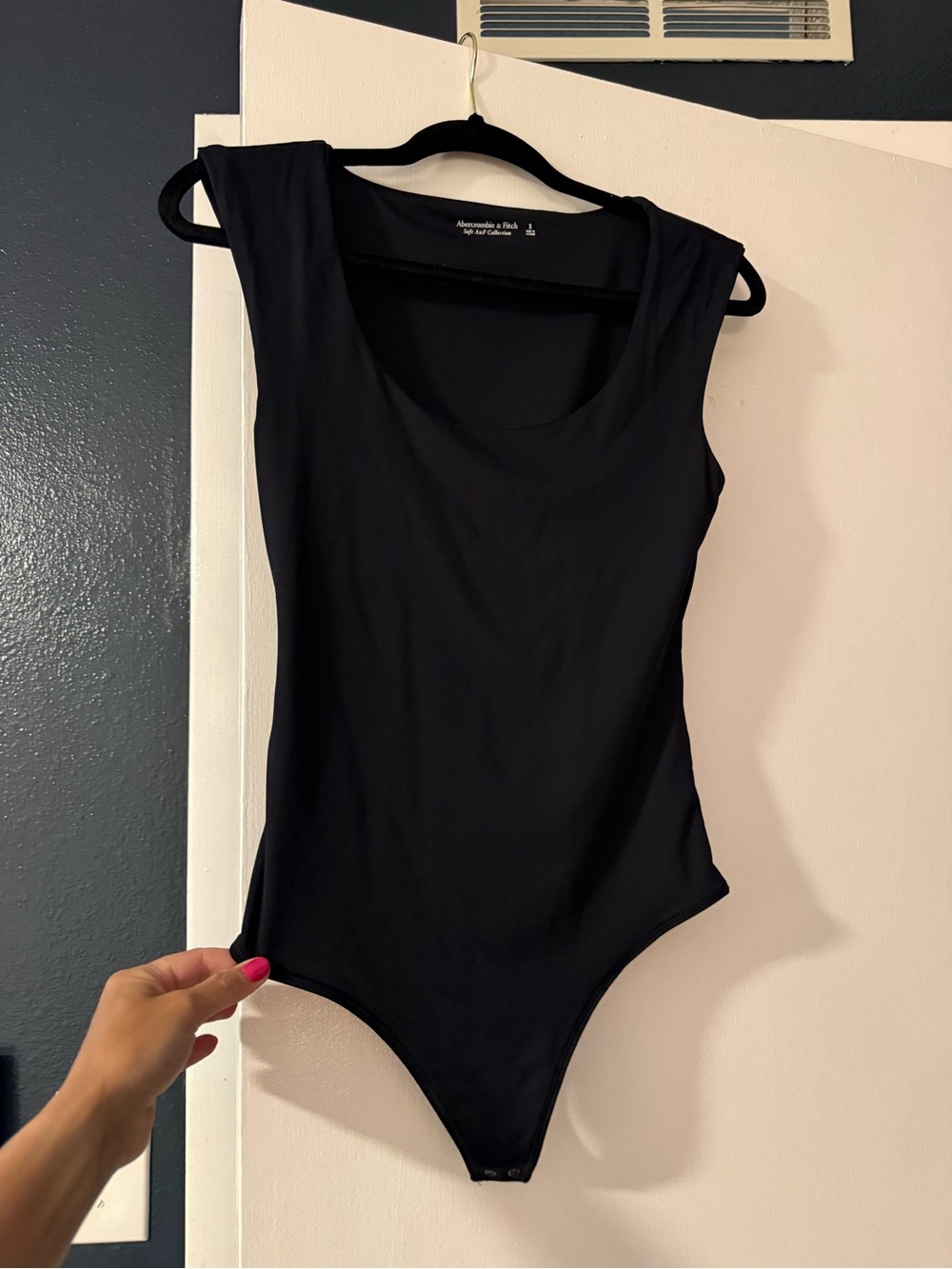 Abercrombie & Fitch Black Sleeveless Scoop Neck Bodysuit